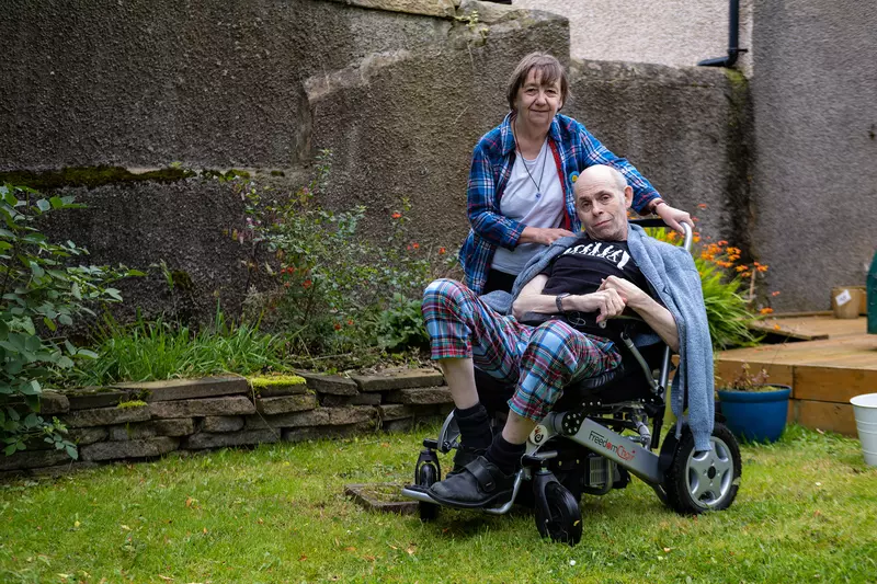 Fiona and Martin in garden