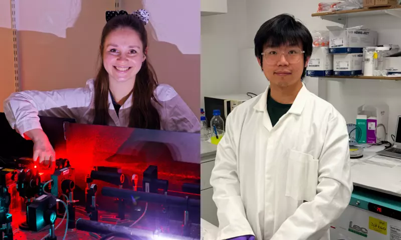 Dr Yu Zhang and Dr Evgeniia Lobanova in the Klenerman laboratory